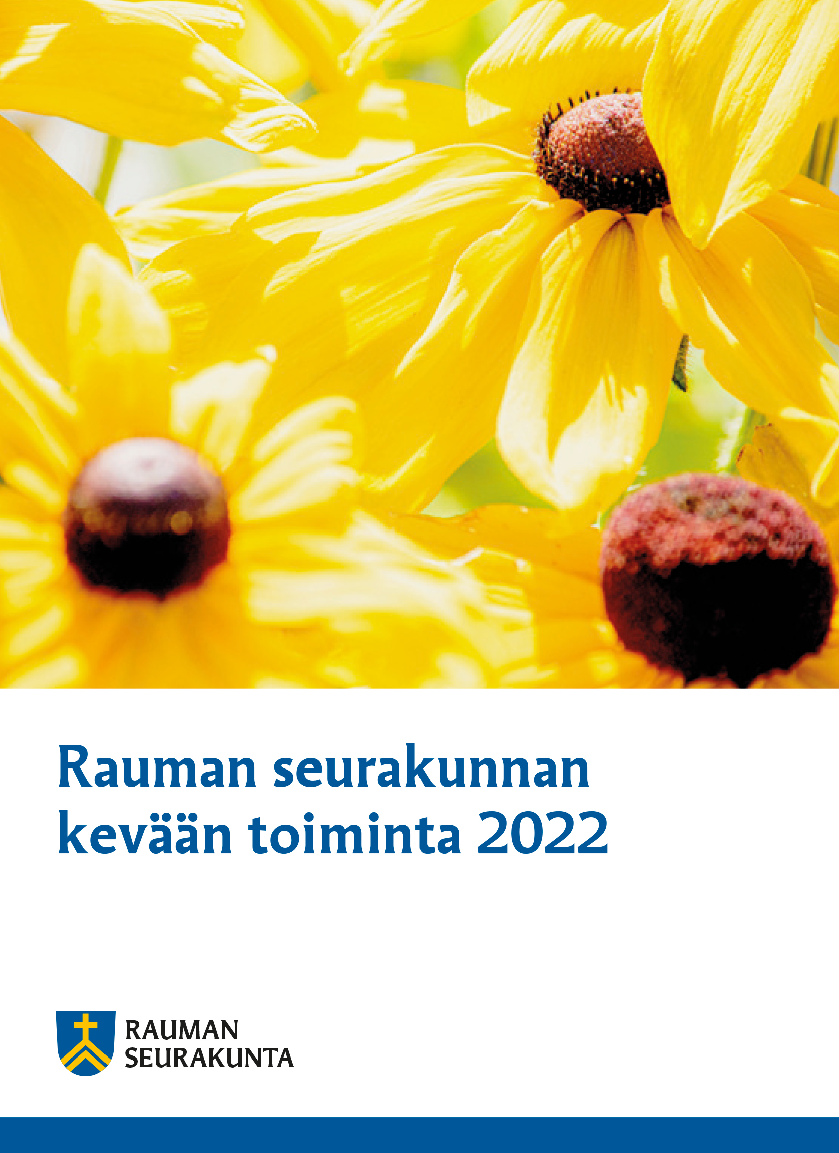 Keltaisia kukkia ja teksti: kevätesite 2022